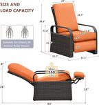 ART TO REAL Automatic Adjustable Patio Recliner Chair Relaxing Sofa Outdoor Wicker Armchair Furniture Aluminum Frame Lounge with Soft Thicken Cushion - Image 3
