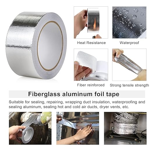 BOMEI PACK 1 Roll Aluminum Foil Heat Shield Cool Tape 2 Inch x 66 ft Heat - Image 4