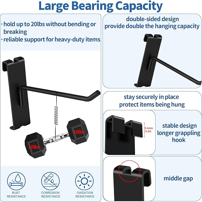 20Pcs Gridwall Hooks, Metal Grid Panel Hanging Peg Hooks, Grid Wall Accessory - Image 4