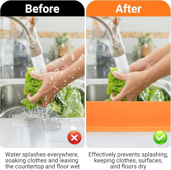 19.29 inch Sink Water Splash Guard, Silicone Sink Splash Guard, Backsplash - Image 4