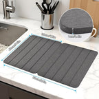 Stone Drying Mat for Kitchen Counter, 2 Pack 16''x12'' Quick Dish Drying Stone - Image 4