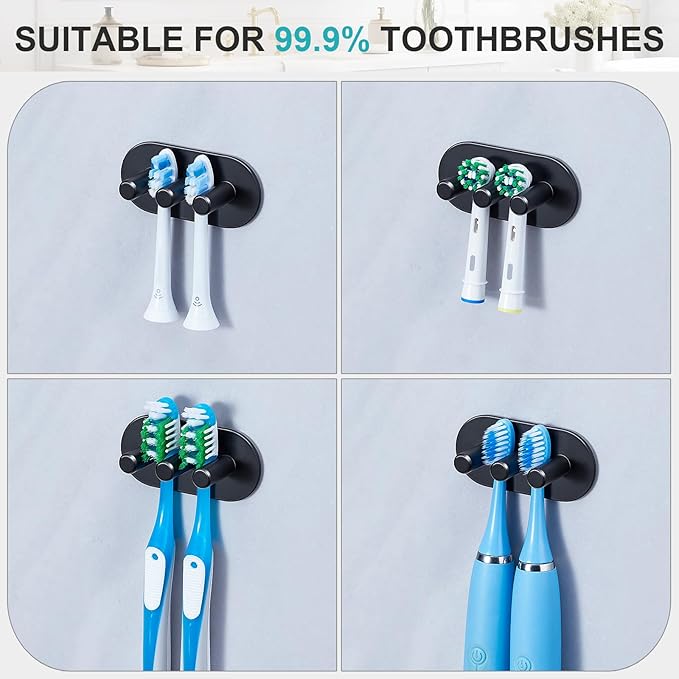 Electric Toothbrush Head Holder, Toothbrush Holders Wall Mounted, Adhesive - Image 7