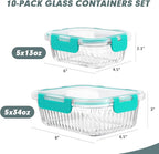 KOMUEE 10 Packs Glass Meal Prep Containers - Image 2