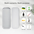 Silicone Sponge Holder Kitchen Sink Organizer Tray Dish Caddy Soap Dispenser - Image 7