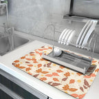 Fall Burnt Orange Leaf Dish Drying Mat 18 x 24 Inch - Image 5