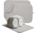 2-Pack Light Gray Dish Drying Mats 17” x 24” – XL Kitchen Drying Mat by FullBeDare
