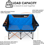 EMERIT Double Camping Chair Oversized Padded for Adults, Heavy Duty Folding Loveseat for Outdoor, Camping, Beach, Lawn, Concert 650LB - Image 4