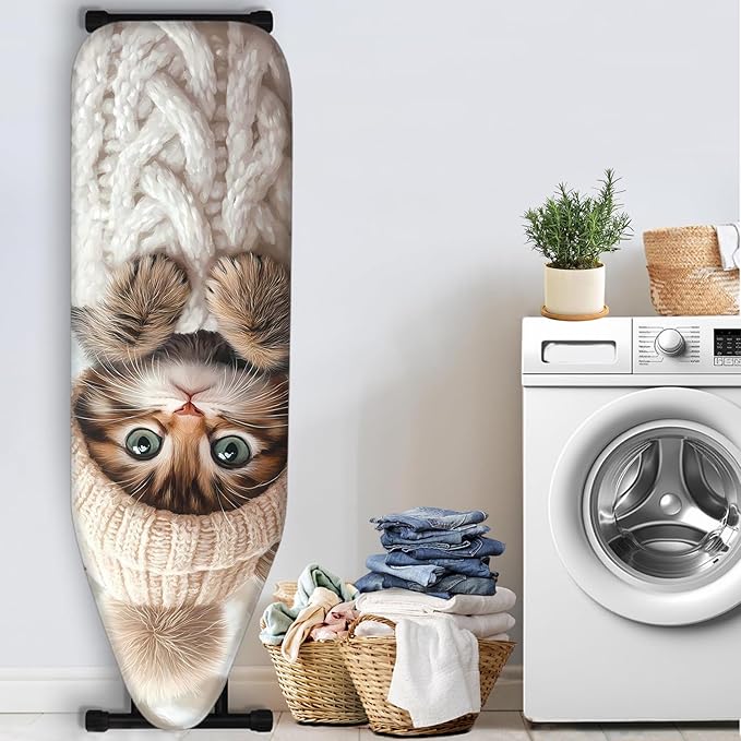 Nuxovilar Cute Kitten in Knitted Outfit Ironing Board Cover, This Cover Fits - Image 3