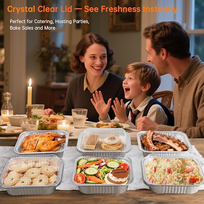 8x8 Aluminum Pans with Clear Lids - Image 5
