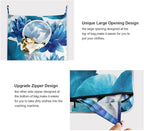 Ink Blue Lotus Flower Hanging Laundry Hamper Door Hampers Bag Basket - Image 4