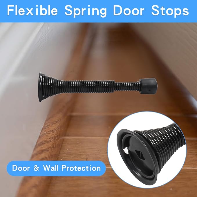 Luomorgo 6 Pcs Spring Door Stopper, Flexible Door Stop Adjustable 3-1/16" to - Image 4