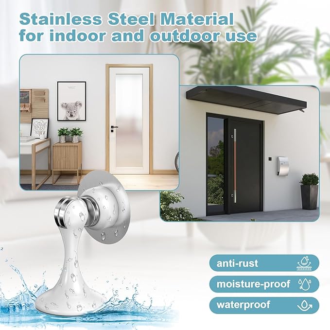 Magnetic Door Stoppers 4 Pack, Stainless Steel Door Stops - Image 7