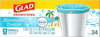 Glad Small Trash Bags 4 Gallon, Febreze Beachside Breeze Garbage Bags, Odor - Image 8