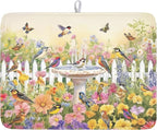 Spring Summer Floral Birds Dish Drying Mat by Kawani