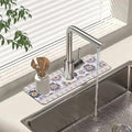 Sink Faucet Absorbing Mat Vintage Embroidery Flowers Sink Splash Guard Drying by Unknown