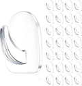 Jetec 60 Pieces Clear Adhesive Wall Hooks Transparent Reusable Seamless Hooks by Jetec