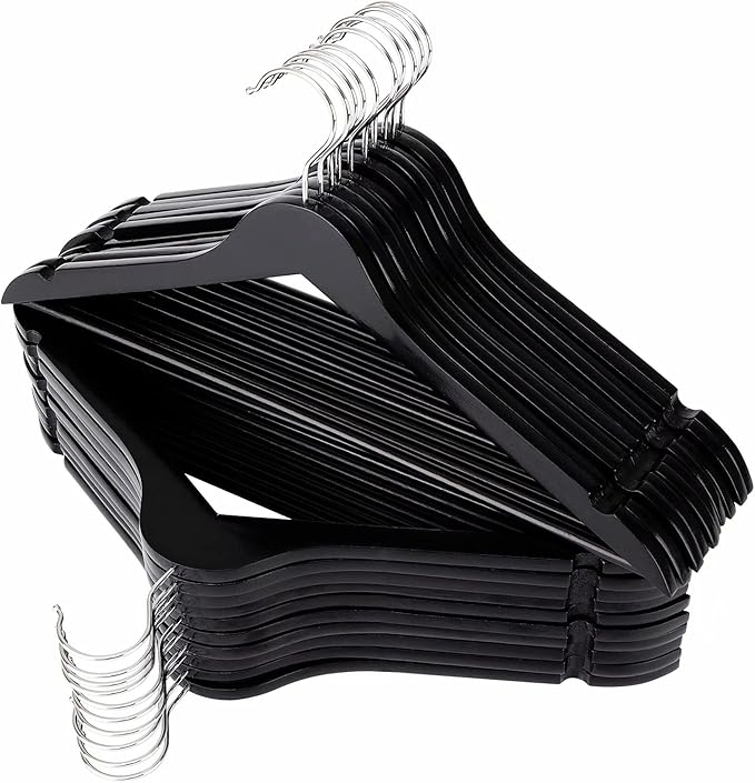 ELONG HOME Solid Wooden Hangers 20 Pack, Wood Suit Hangers by ELONGHOME