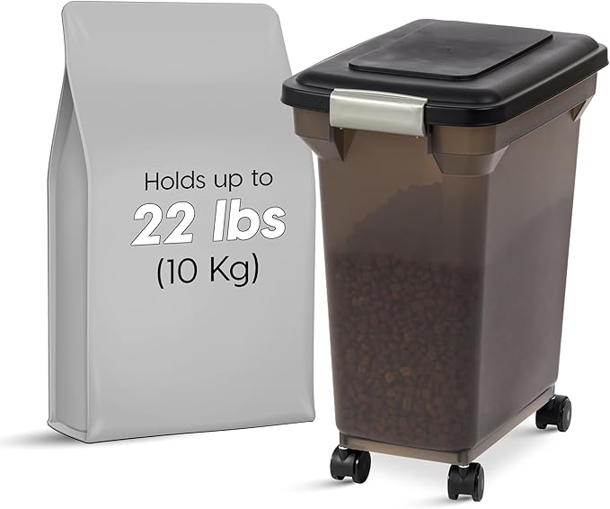 IRIS USA Airtight Dog Food Storage Container, WeatherPro, Removable Wheels - Image 2