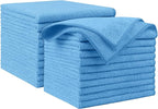 AIDEA Microfiber Cleaning Cloth Blue 20PK, Microfiber Towels by AIDEAHOME