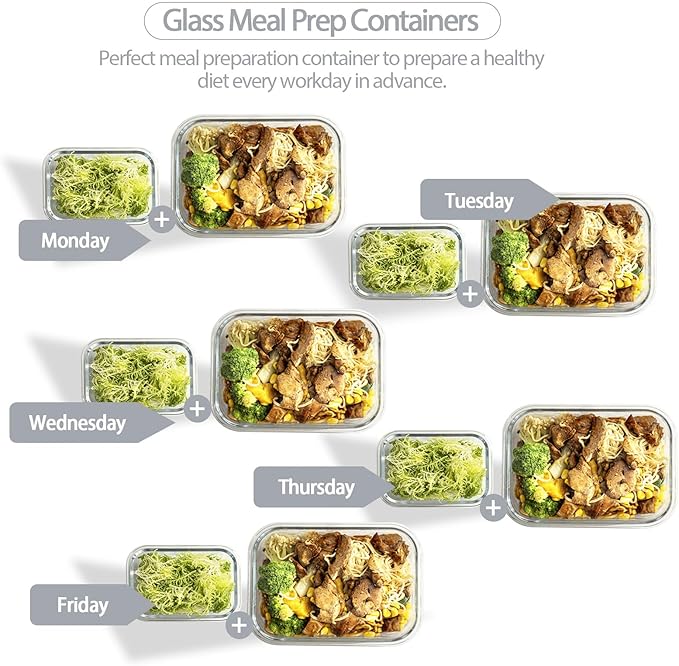 [10 pack Glass Meal Prep Containers - Image 5