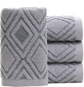 Pidada Hand Towels Set of 4 Diamond Pattern 100% Cotton Absorbent Soft by Pidada