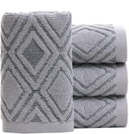 Pidada Hand Towels Set of 4 Diamond Pattern 100% Cotton Absorbent Soft by Pidada