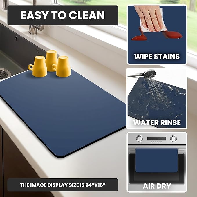 Dish Drying Mat Super Absorbent – 24" x 16" Coffee Mat - Image 5