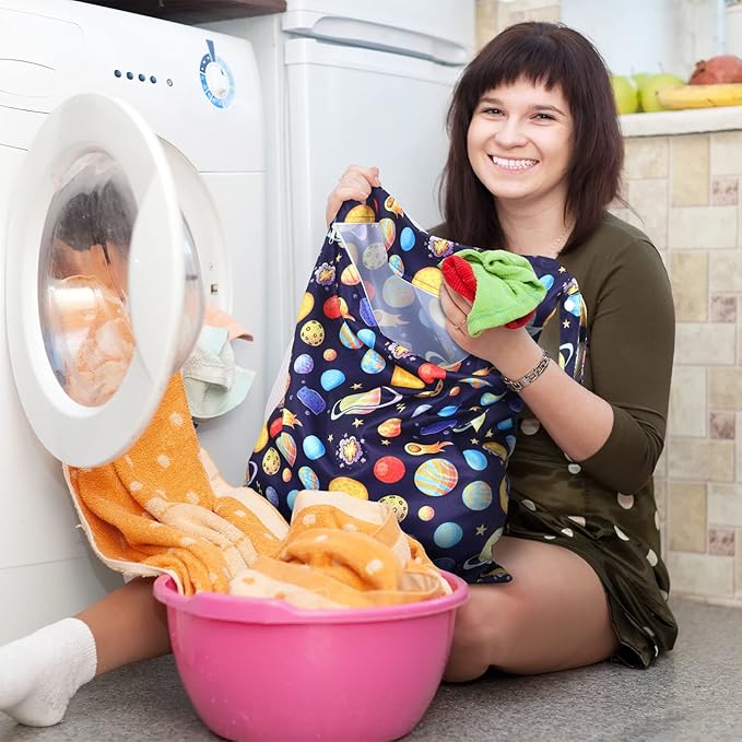 Shappy 2 Pcs Large Travel Laundry Bag Washable Waterproof Wet Dry Large Dirty - Image 7