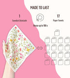 Swedish Dishcloths for Kitchen, 5 Pack Flowers Reusable Paper Towels Washable - Image 4