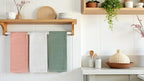 Sage White Light Pink Kitchen Hand Dish Towels: Oversized 28" x 18", 100% - Image 9