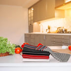 Urban Villa Kitchen Towels Extra Large Premium Salsa Stripes Dish Towels - Image 6