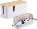 ZhiYo Bamboo Lid Cord Organizer Box, Safe ABS Wire Organizer by ZhiYo