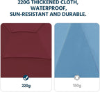Yaheetech 3 Tier Patio Umbrella 10ft Vented Outdoor Large Market Table Umbrella with 8 Sturdy Ribs & 1.5" Umbrellla Pole, Double-layer Cloth & Push-button Tilting & Crank for Pool/Garden/Lawn Burgundy - Image 9