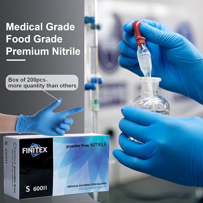 FINITEX Blue Disposable Nitrile Exam Gloves - Image 8