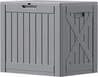 Patiowell 43 Gallon Resin Deck Box, Outdoor Storage Box for Patio Furniture, Deliveries, Pool Supplies,Waterproof and Lockable (Grey) by Patiowell