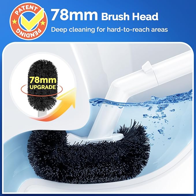 HAMITOR Toilet Plunger Bowl Brush Combo：Heavy Duty Rubber - Image 2