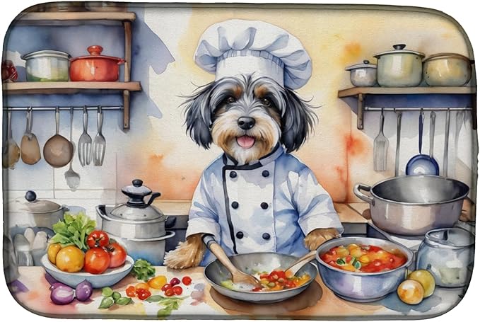 Caroline's Treasures DAC6334DDM Tibetan Terrier The Chef Dish Drying Mat by CarolinesTreasures