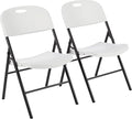 Amazon Basics Portable Folding Plastic Chair with Back Support, Easy to Fold and Store, 350-Pound Capacity, White, 2-Pack by AmazonBasics
