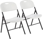 Amazon Basics Portable Folding Plastic Chair with Back Support, Easy to Fold and Store, 350-Pound Capacity, White, 2-Pack by AmazonBasics