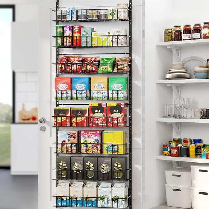8-Tier Pantry Door Oragnizer, Over The Door Pantry Organizer Rack and Storage by Unknown