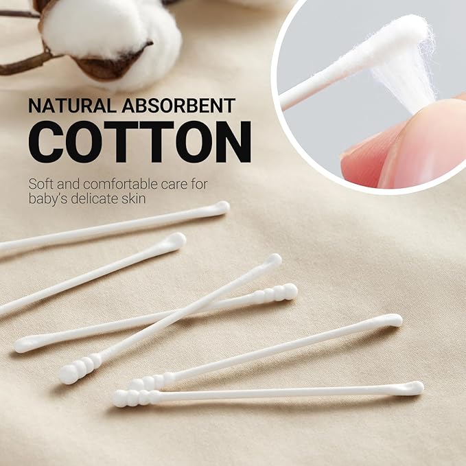 Baby Cotton Swabs, Baby Ear Cleaner Paper Sticks - Image 3