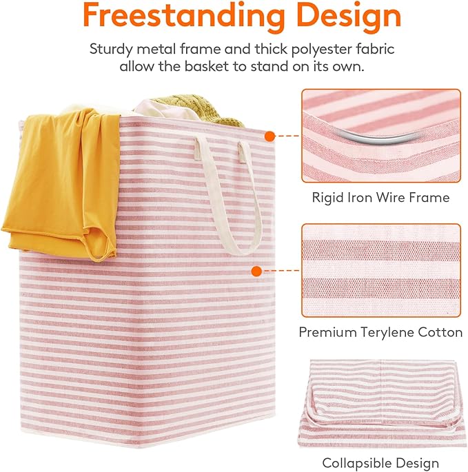 Lifewit 2 Pack Laundry Hamper Large Collapsible Laundry Baskets, Freestanding - Image 2
