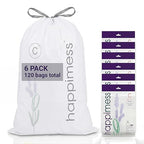 happimess 13.2 Gallon Drawstring Trash Bags, Lavender Scent, Heavy Duty MDPE by Happimess