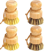 Bamboo Dish Brush Set, Dish Brushes, Durable Wood Dishes Scrub Brush, Natural by Aisuly
