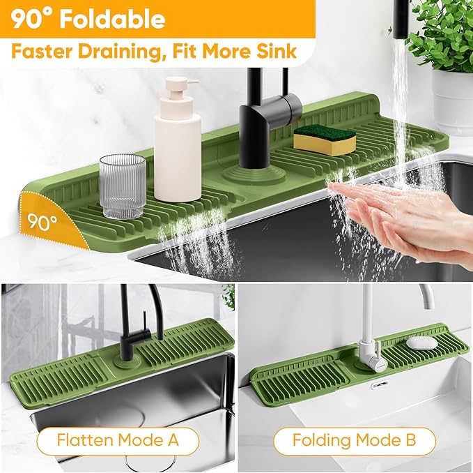 24'' Longer Faucet Mat for Kitchen Sink Splash Guard Kitchen Sink Faucet Mat - Image 5