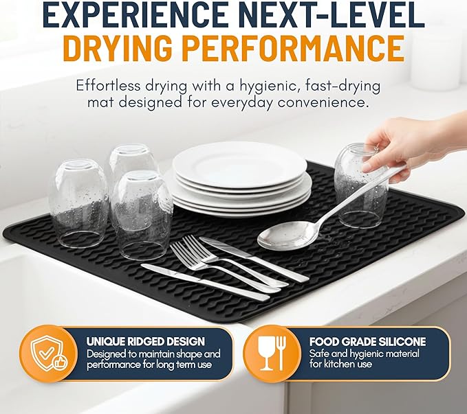 Silicone Dish Drying Mat for Kitchen Counter - Image 2