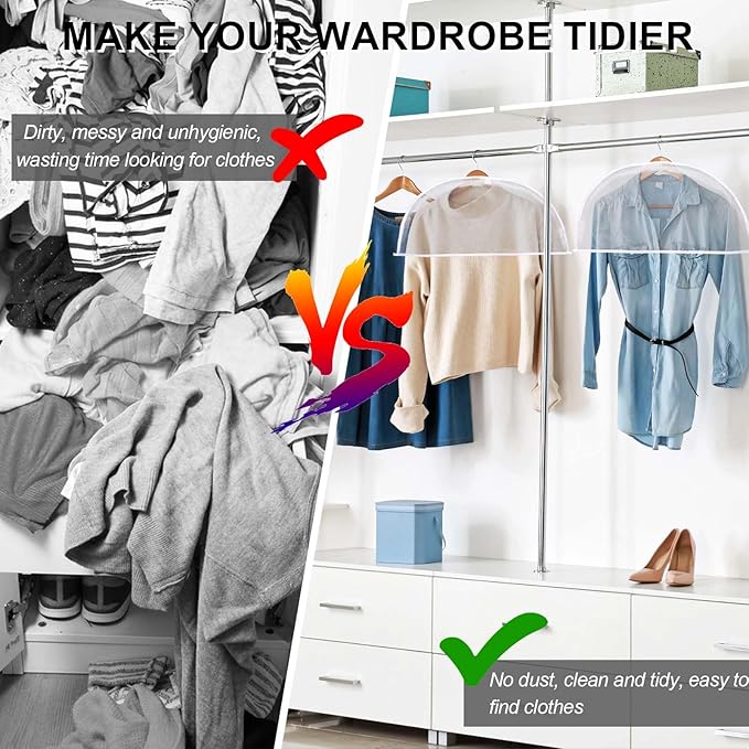 4 Pack Clear Clothing Hanger Shoulder Covers - Image 5
