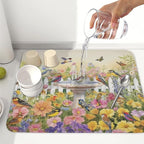 Spring Summer Floral Birds Dish Drying Mat - Image 6