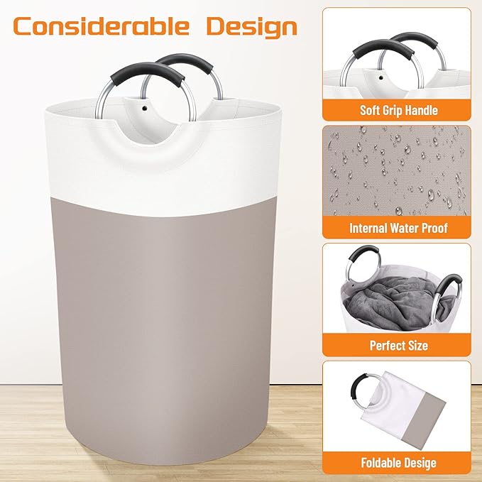 BlissTotes 75L Laundry Basket, Freestanding Laundry Hamper, Collapsible Dirty - Image 3