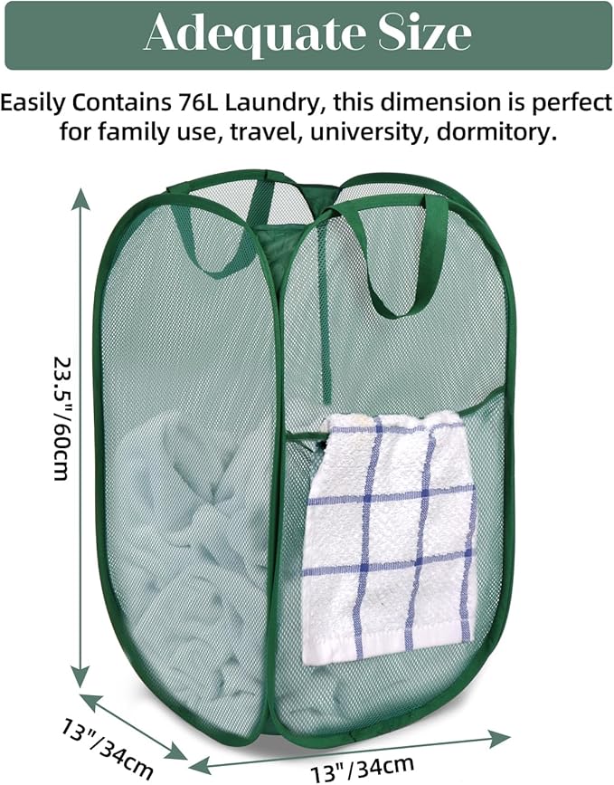 Durable Collapsible Laundry Baskets, Tear-resistant Pop Up Hamper - Image 5